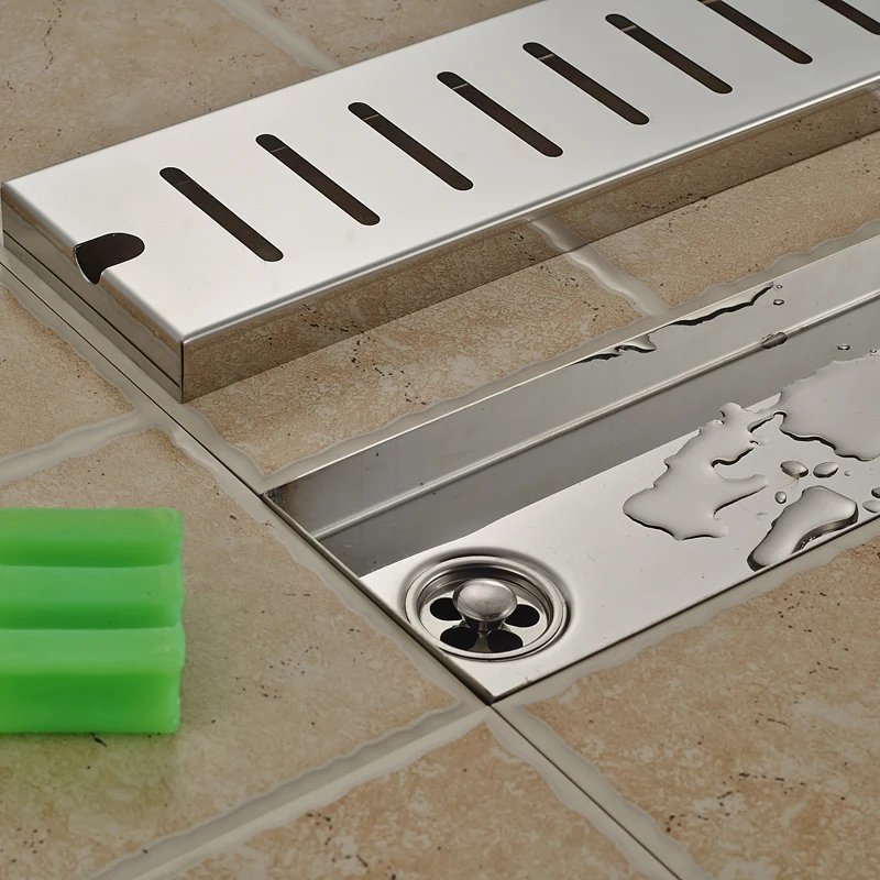 Прямоугольный напольный душевой водоотводный сток из нержавеющей стали 90 см|shower