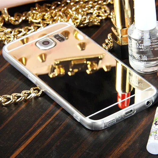 Роскошный Металлический веревочный зеркальный чехол с кроличьим мехом для Samsung