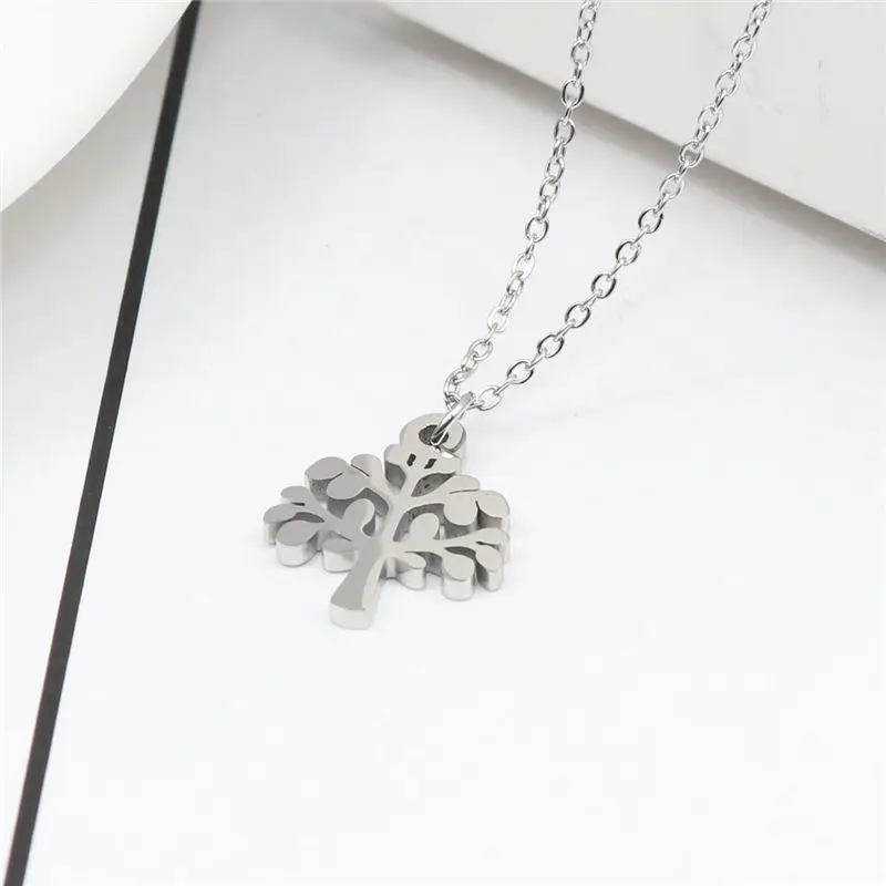 Fashion Stainless Steel Necklace Elephant Tree Love Symbol Pentagram Star Women Holiday Jewelry Gift 40cm - 39cm Long 1PC | Украшения и