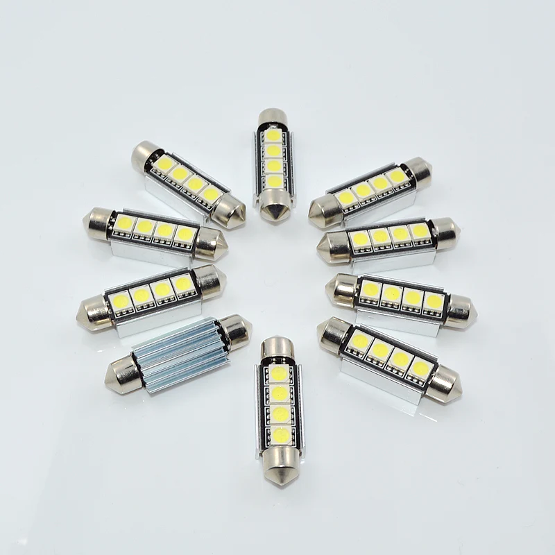10 шт. 41 мм c5W C10W 4 SMD 5050 светодиодный CANBUS автомобильный интерьерный светильник