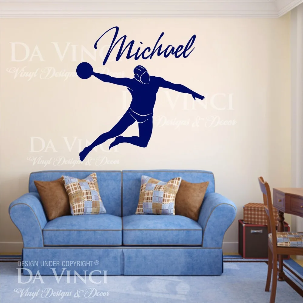 Водное поло плеер наклейка пользовательское имя Wall персонализированные