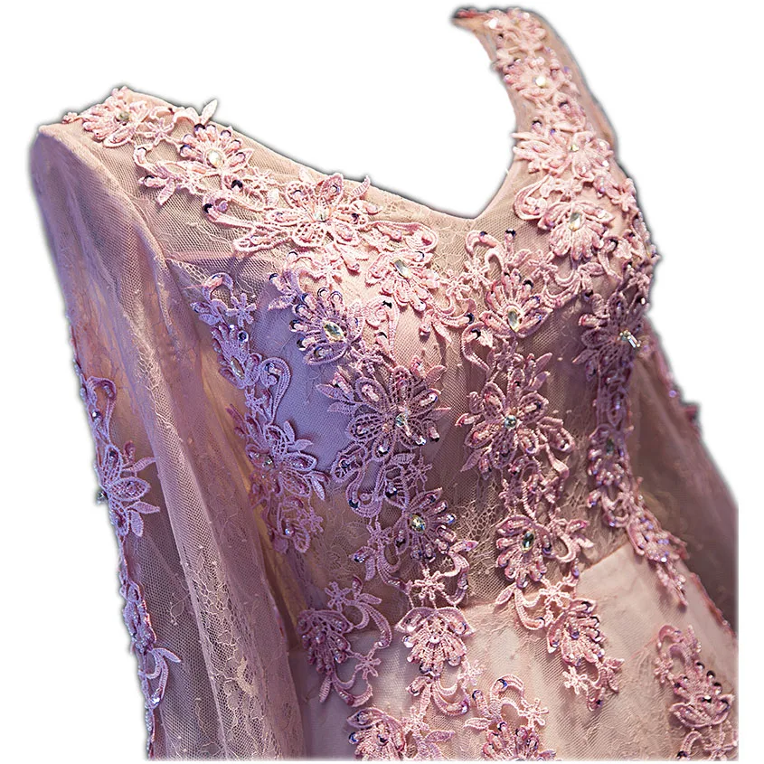 NOBLE WEISS, кружевное вечернее платье, Robe De Soiree Courte, элегантное, длинные рукава, v-образный вырез, вечерние платья, вечернее платье