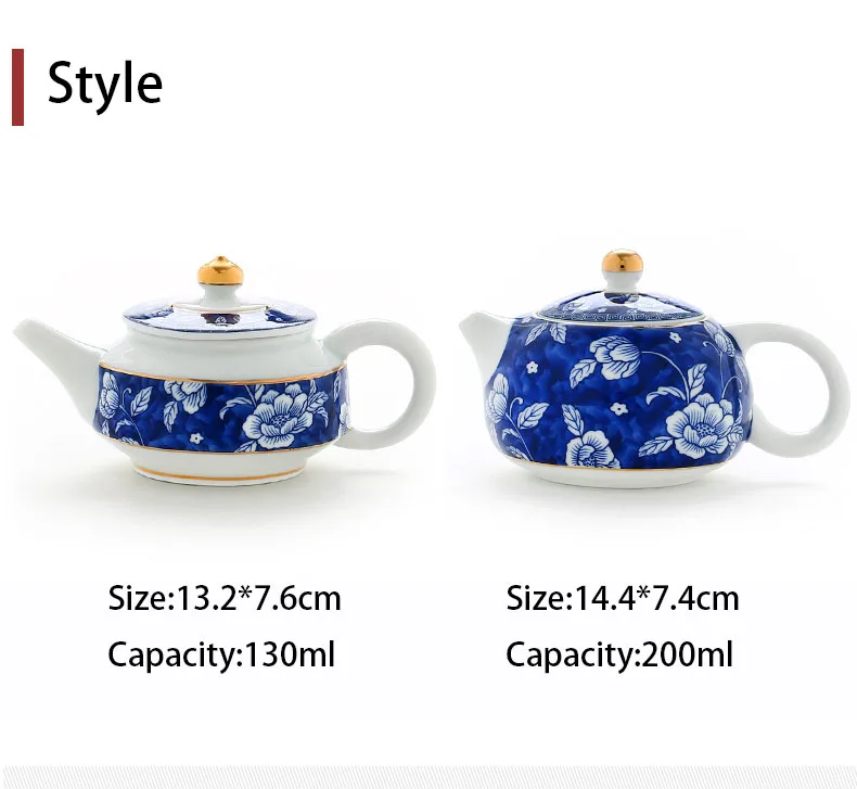 200 мл керамический фарфор Jingdezhen синий и белый чайник Xishi чайный набор кунг-фу