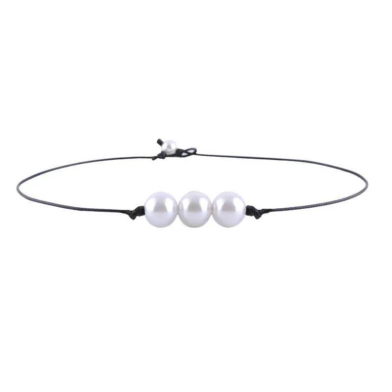 Trendytime новые модные простые кожаные бусины колье ожерелье для женщин ювелирные украшения на нитке цепочке воротник ожерелье Подарки для девочек ювелирные изделия