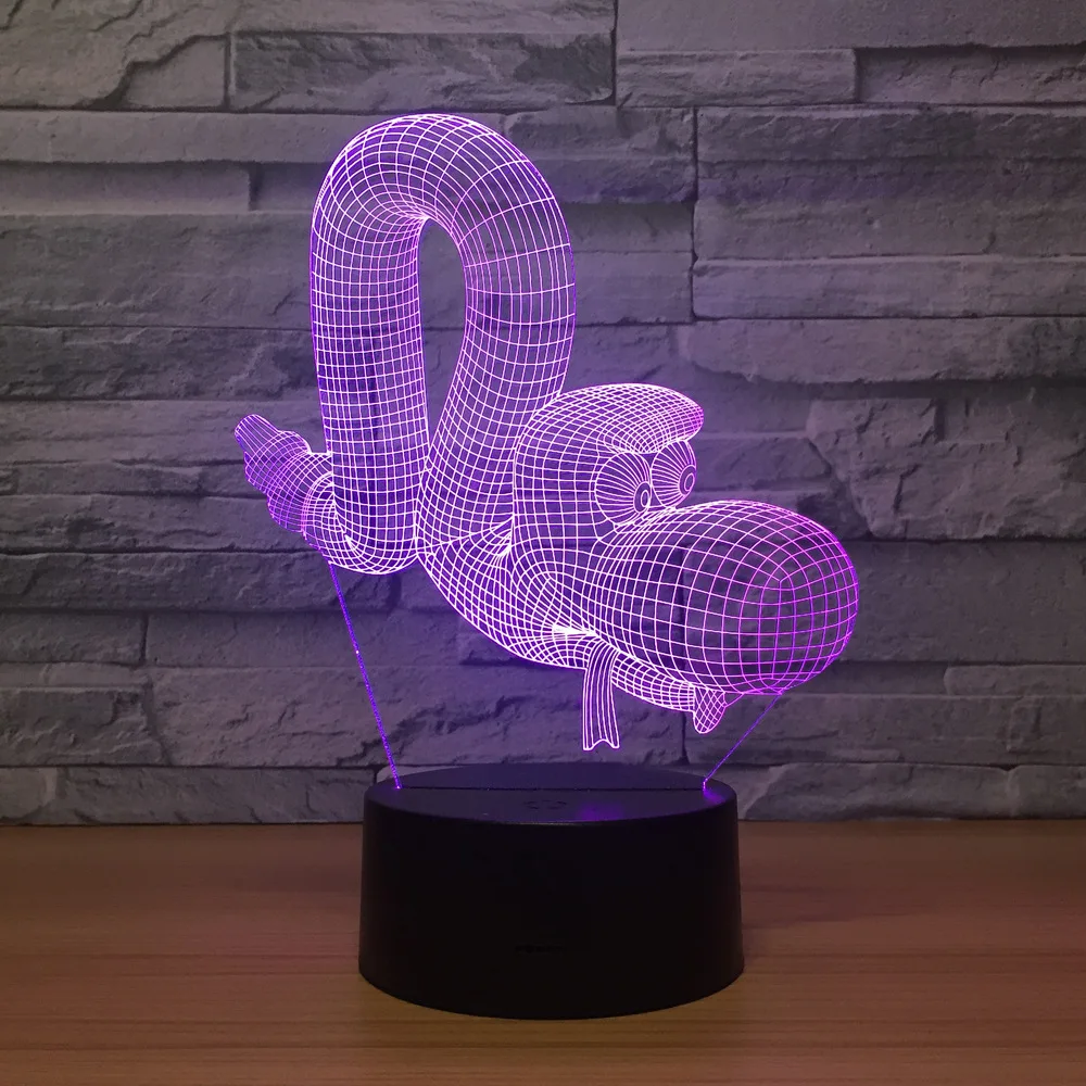 

Colorful Snake Animal 3D Visual Night Lights Remote Touch Usb Table Baby Sleeping Lamp Kids Gift Bedroom Decor
