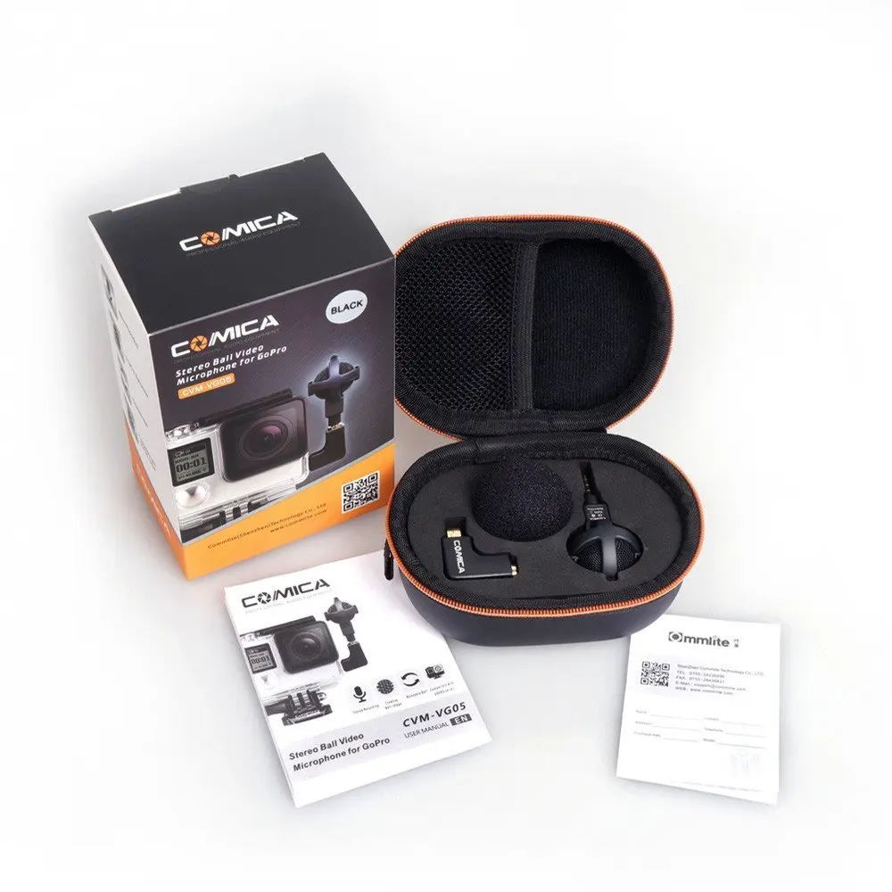 Comica CVM-VG05 Microphone Stereo Ball-shaped Audio Recording for GoPro Hero Action Sport Camera mic | Электроника