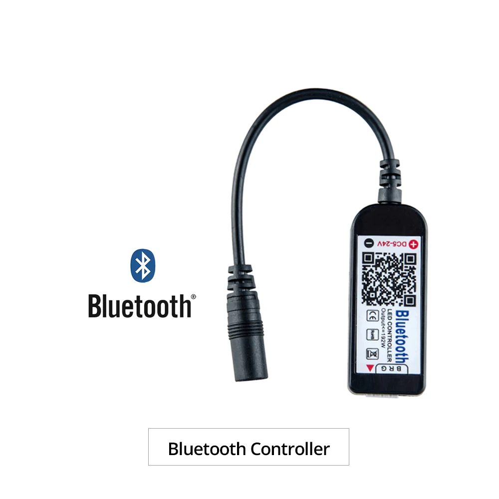 Bluetooth 5050 RGB Светодиодные ленты светильник 5 метров 300 светодиодный s Диодная лента лампа, украшенное мозаикой из драгоценных камней, 12V 3A Мощность адаптер применить к Android iOS смарт-телефон - Испускаемый цвет: Bluetooth Controller