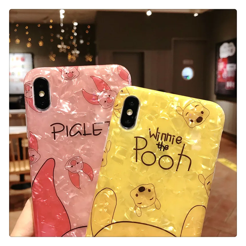 Для iPhone XS max XR X чехол Винни+ пленка для экрана из закаленного стекла и поросенок раковины чехол для iPhone 8plus 7 8 7P 6 6S 6SP