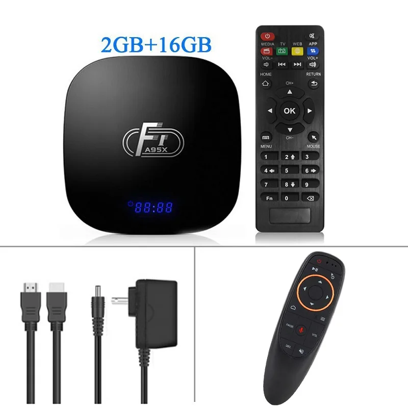 2G16G G10 WIRELESS A95X F1 Android 8,1 Смарт ТВ приставка Amlogic S905W ТВ приставка четырехъядерный для Смарт ТВ приставка 16 Гб Поддержка 4K WiFi Youtube PK X96 мини - Цвет: 2G16G G10 WIRELESS