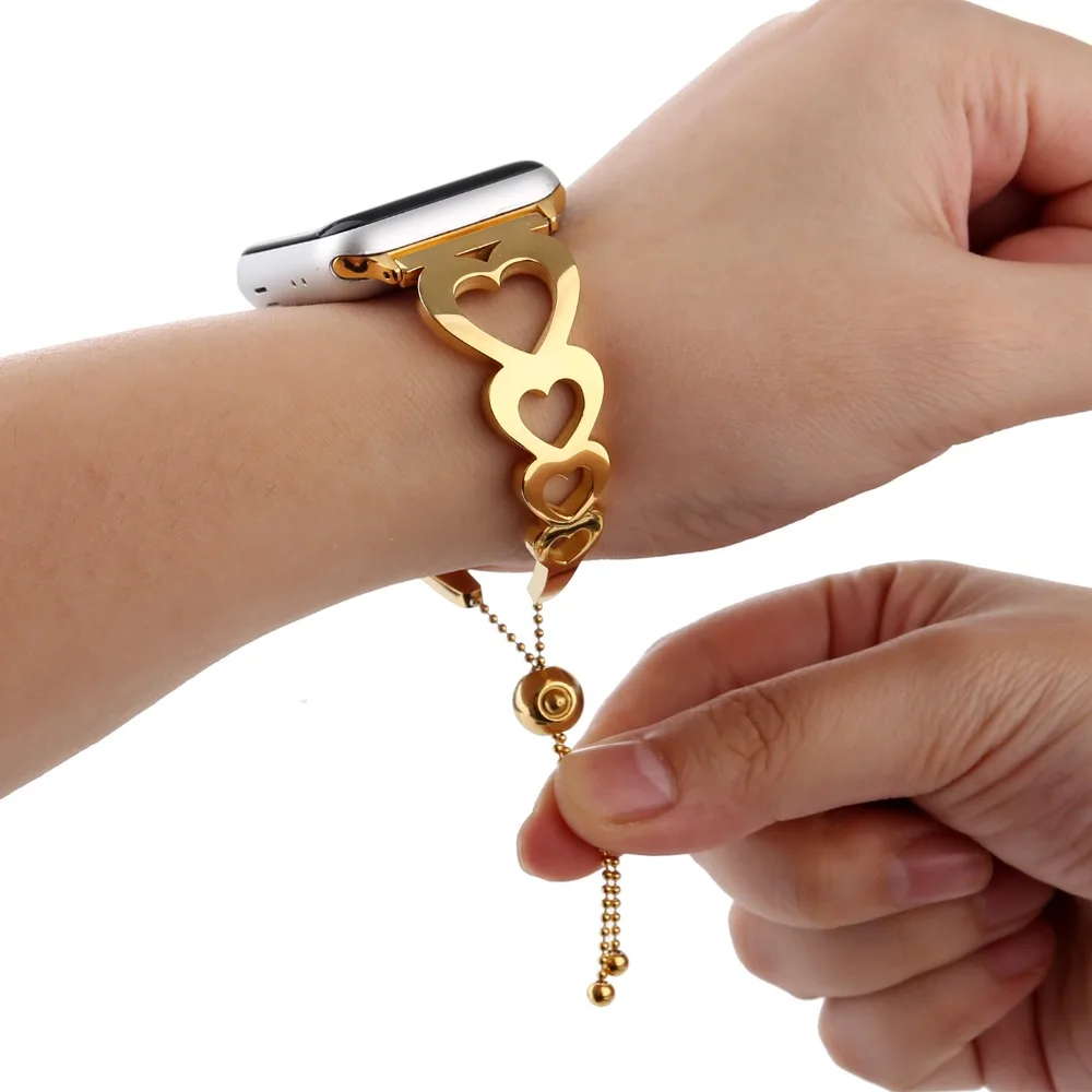 Мода уникальный дизайн из нержавеющей стали ремешок для apple watch series4 3 2 прекрасный