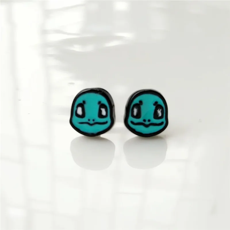 see chart IVYYE Bulbasaur Jigglypuff модная аниме Сережка с героями мультфильмов милые серьги-гвоздики с животными для женщин девочек детские украшения Рождественский подарок - Окраска металла: see chart