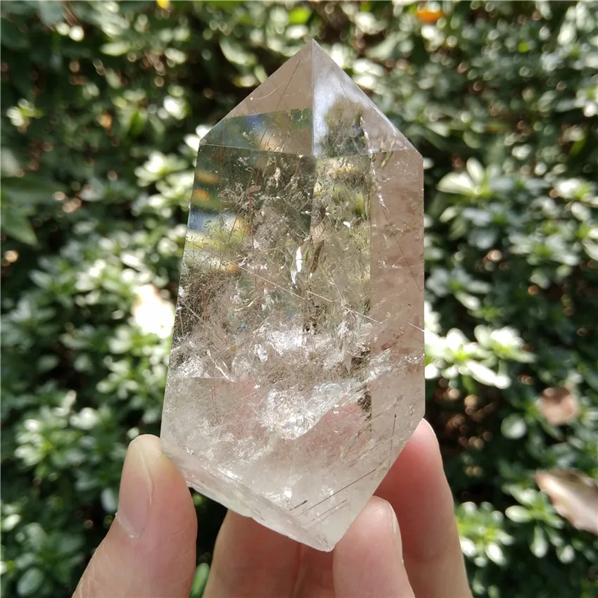 116 г Rutilated Quartz Crystal Point Wand инструмент медитации исцеления Рейки Grid поставка