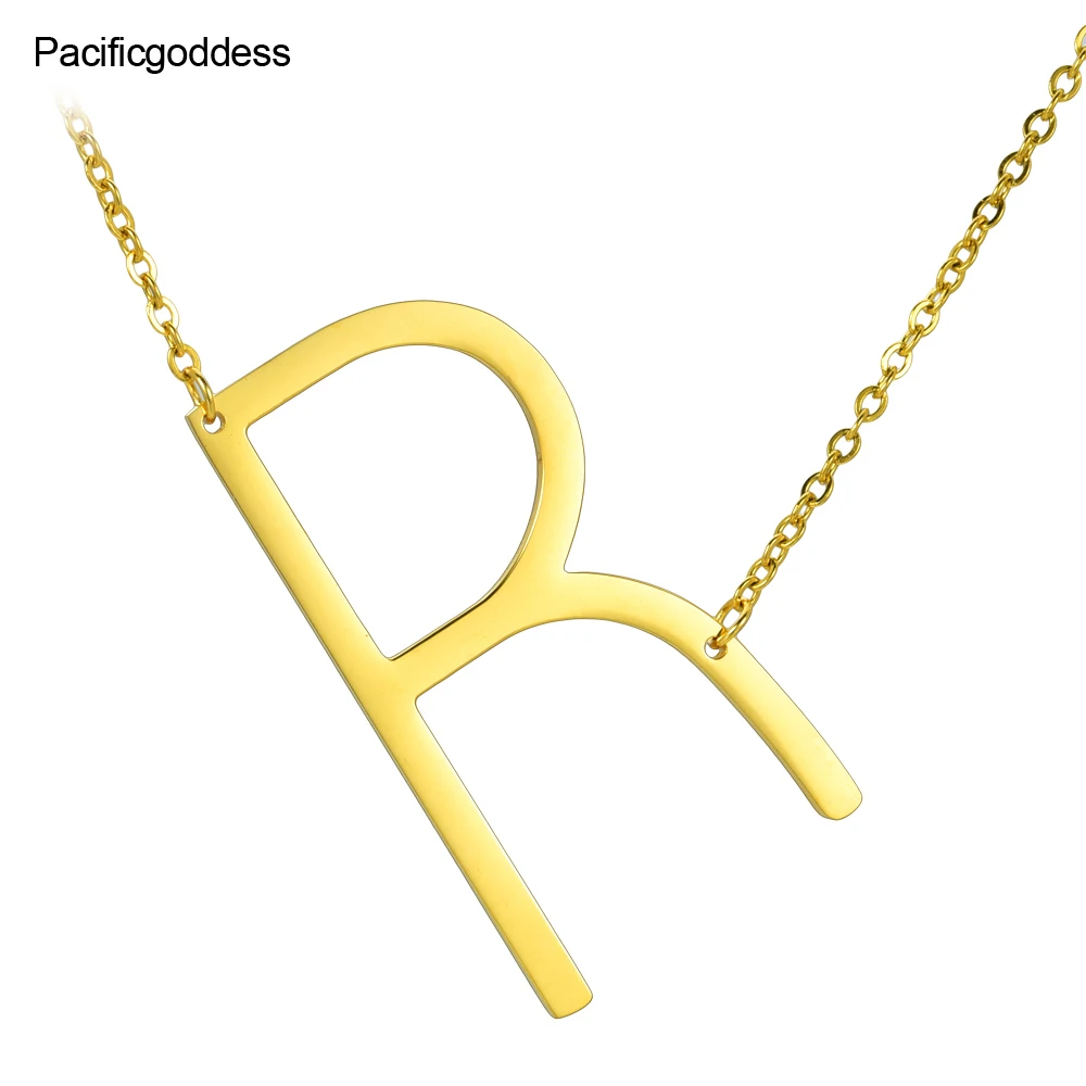 Женское Ожерелье с буквами покрытием 'от А до Z &quotкулон из нержавеющей стали в