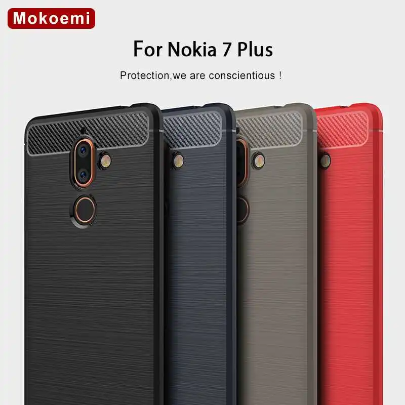 Mokoemi Fashion Shock Proof Soft Silicone 6.0&quotFor Nokia 7 Plus Case For Cell Phone Cover |