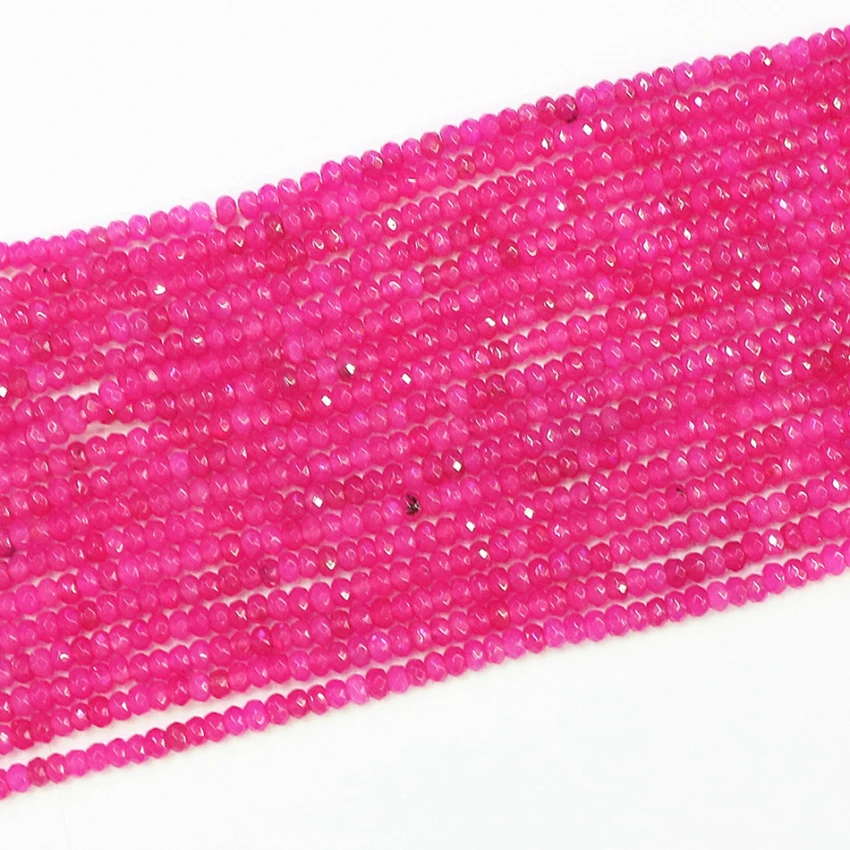 Бисер из розового или Красного Натурального Камня диаметр 2х4 мм граненный Абак