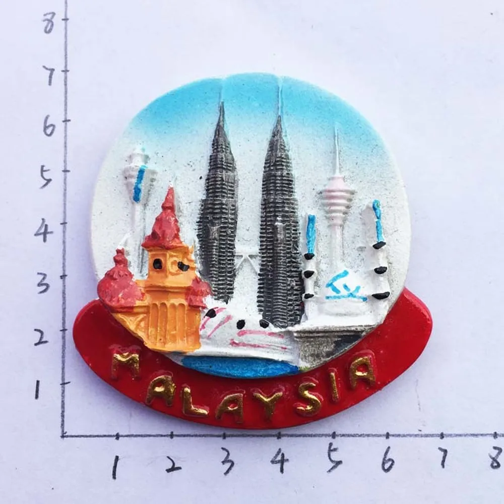 1pcs New 3D Malaysia Kuala Lumpur Twin Towers Tourist Souvenirs Fridge Magnets Magnetic Refrigerator Stickers Home Decorations | Дом и сад