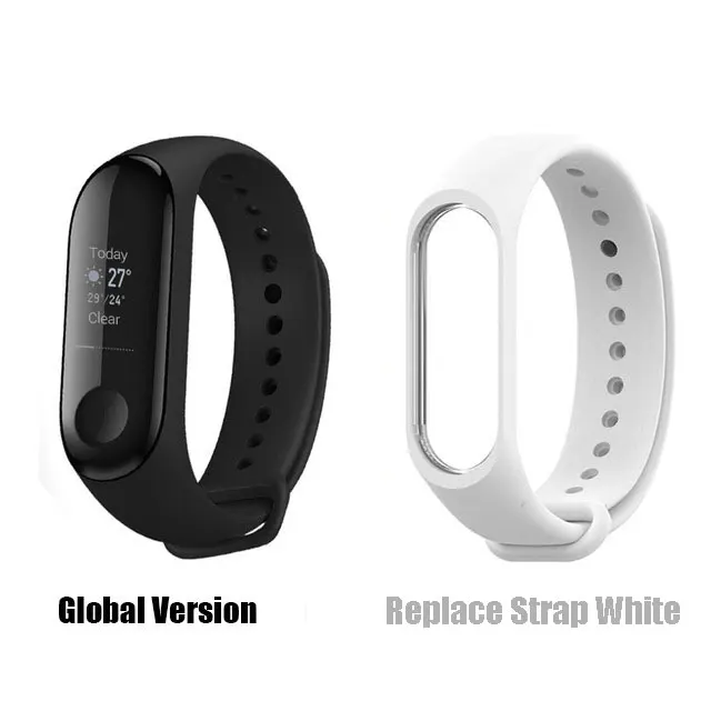 Global..White..Strap Xiaomi mi Band 3 mi band 3 умный Браслет многоязычный 50 м водонепроницаемый браслет пульсометр фитнес распродажа - Цвет: Global..White..Strap