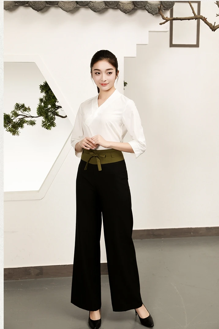 

(1 set/lot)new SPA beauty salon beauty salon pedicure shop work clothes female beautician foot bath technician suit
