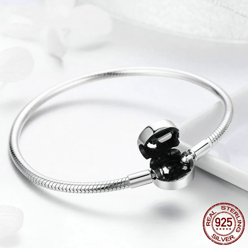 MissDu 100% 925 пробы серебро весенний цветок и световой Луна застегивающийся