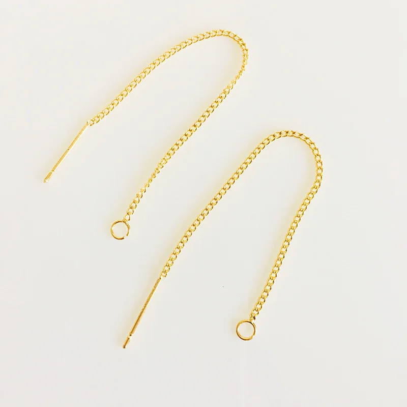 Оптовая продажа 4 шт./лот позолоченные серьги с платиновым покрытием нить