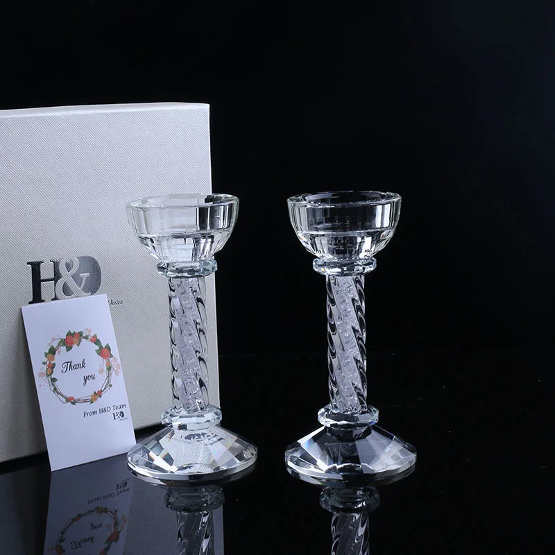 H &amp D современный прозрачный подсвечник свадебный Декор хрустальные Подставки 6