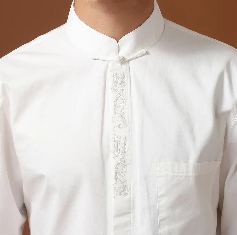 Мужская черная рубашка с длинными рукавами Кунг фу Размер SML XL XXL XXXL|hombre camisa|shirt