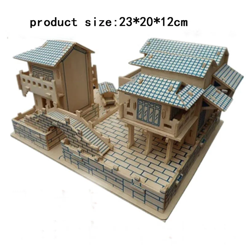 Famous Chinese Buildings 3D DIY Puzzle Castle Model Kits House Assembling Wood Toys Kid Construction Pattern Gift | Игрушки и хобби