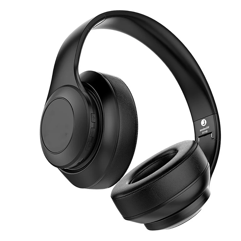 Bluetooth Наушники Накладные наушники проводные беспроводные наушники складные Bluetooth 4,2 стерео гарнитура с микрофоном Поддержка TF карты - Цвет: Черный