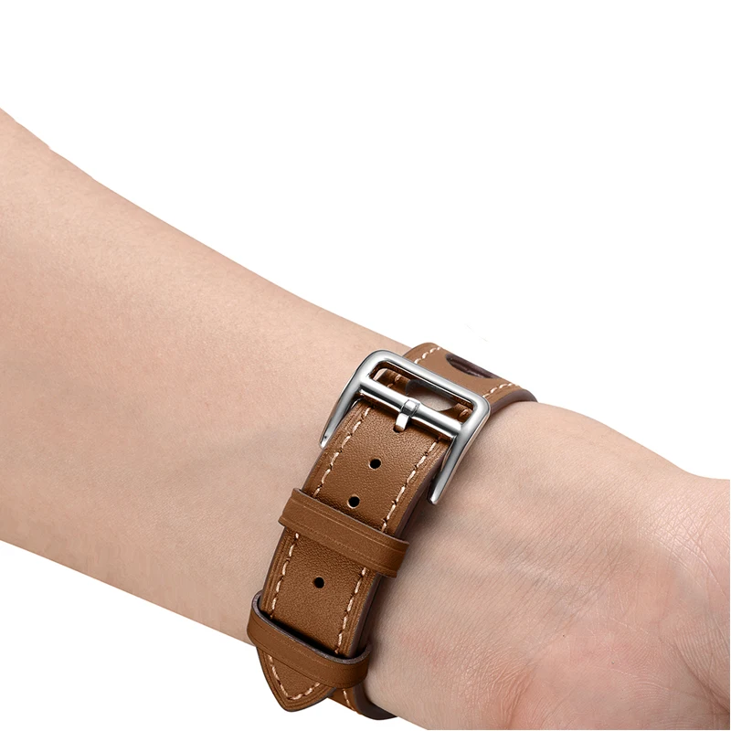 Ремешок из натуральной кожи для apple watch 6 band 44 мм 40 42 38 прочный и долговечный
