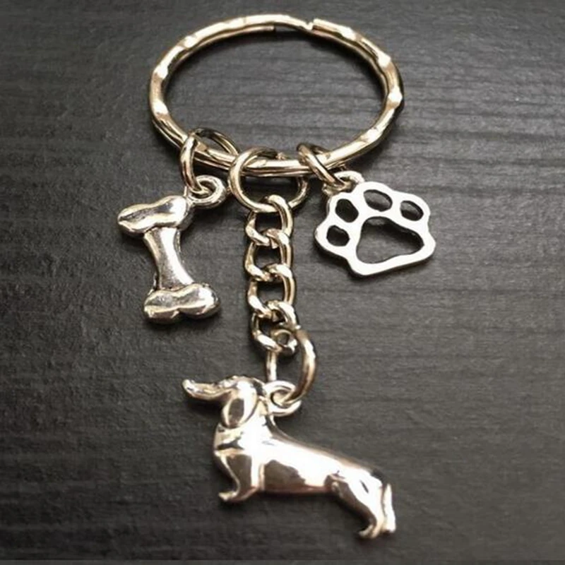 Женский брелок с надписью I Love Dog & Bone Paw из сплава в форме сердца 1 шт.|Брелоки| |