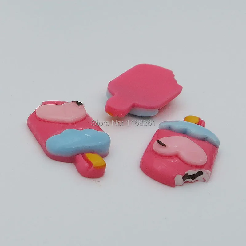 1 шт./лот резиновая плоская задняя часть ярко-розовая любовь мороженое 24 мм