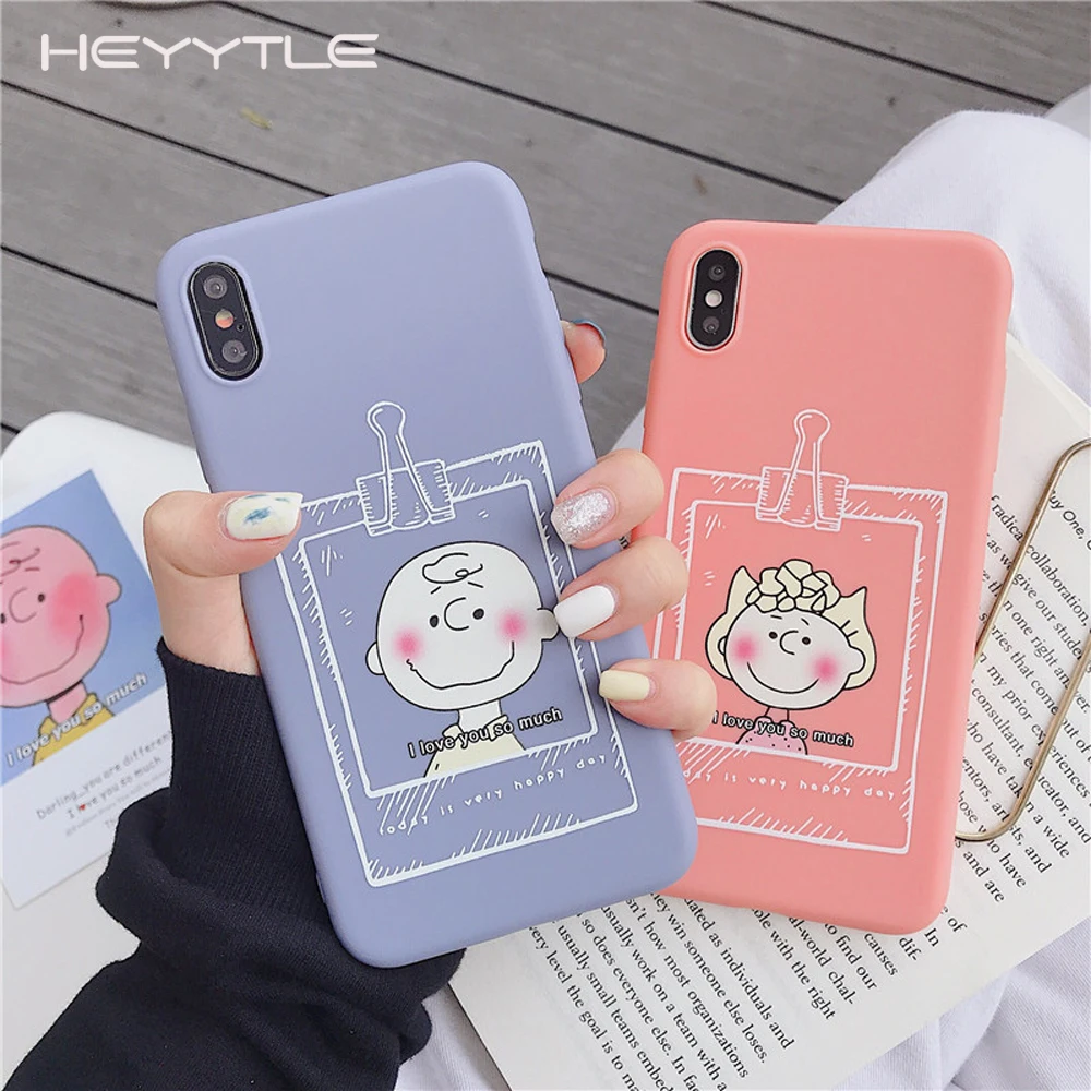 Heyytle милый чехол для телефона с рисунком девочек iPhone 7 8 Plus 6 6s Матовые чехлы