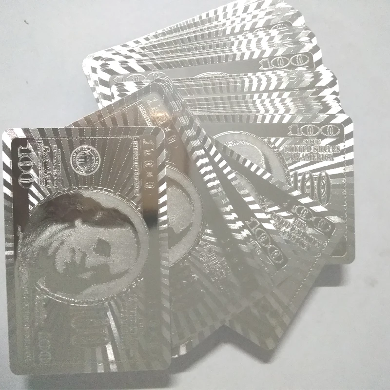 Высокое качество серебряные пластиковые карты Pokers ПВХ водонепроницаемые