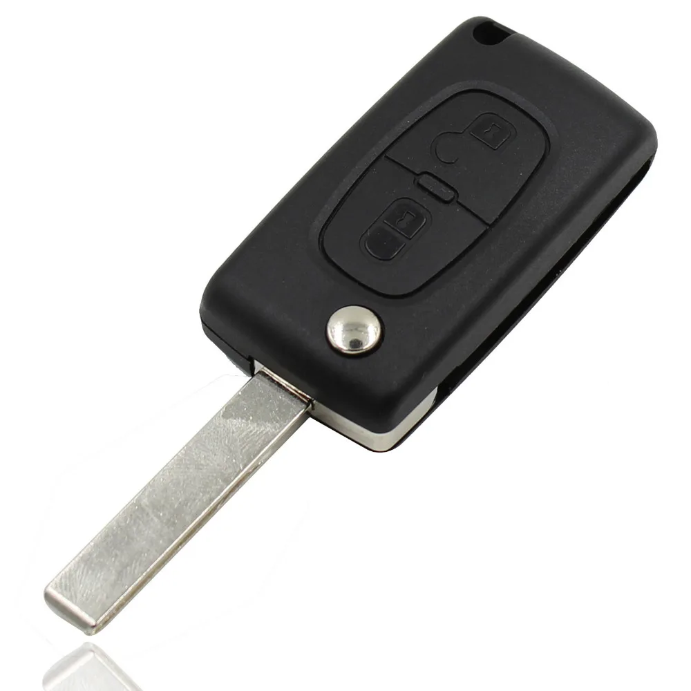 KEYYOU 10 шт./лот Флип складной 2 кнопки дистанционного ключа чехол для Citroen C2 C5 C3 C4 C6 C8 CE0523 с пазом