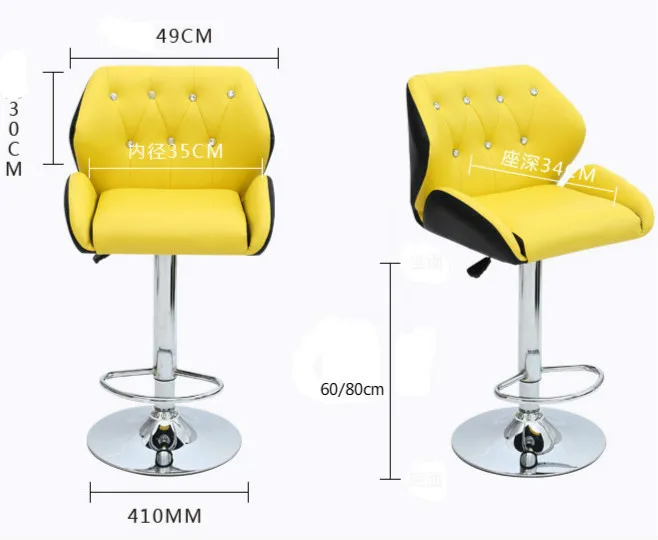

Simple Design Lifting Swivel Chair Bar Counter Dinning Chair with Footrest Cafe Restaurant Ergonomic cadeira High Quality Simple