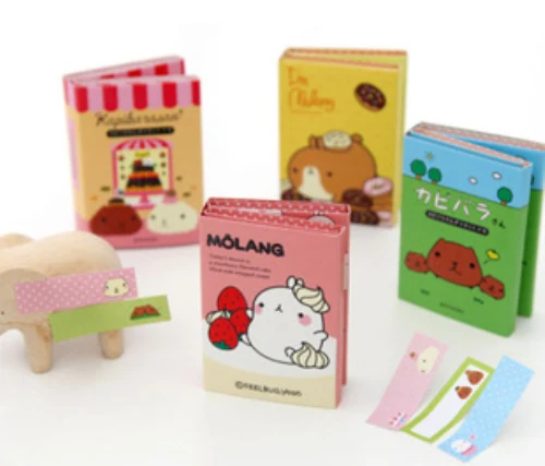MQStyle 2019 New Kawaii Molang Rabbit Memo Notepad Note Book Pad Sticky Notes Set Gift Stationery H0042 | Канцтовары для офиса и