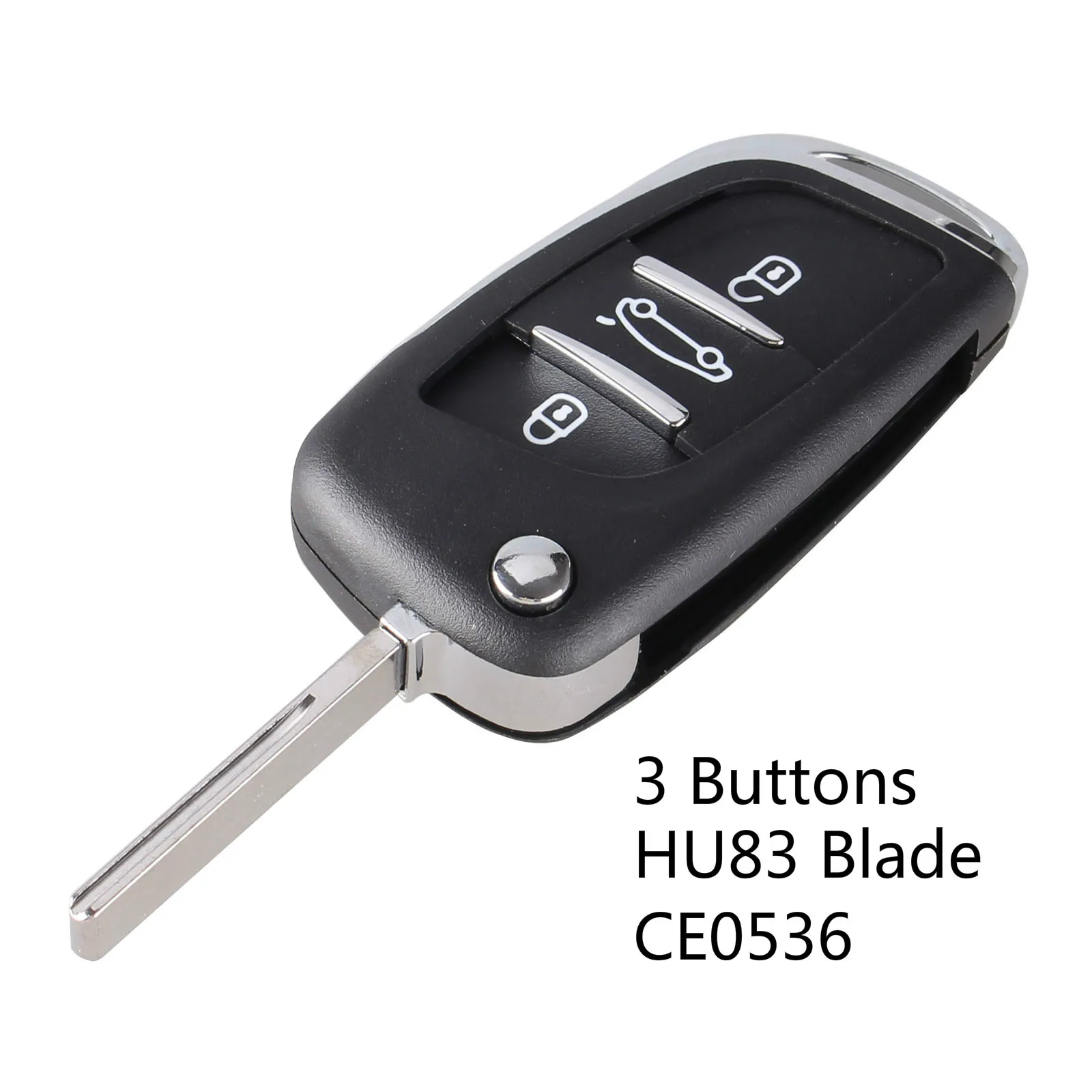 3 Buttons KEYYOU Uncut VA2/HCA CE0536 пустой чехол 2/3 BT модифицированный откидной Складной автомобильный чехол-брелок для Citroen C2 C3 C4 C5 C6 C8 - Количество кнопок: 3 Buttons