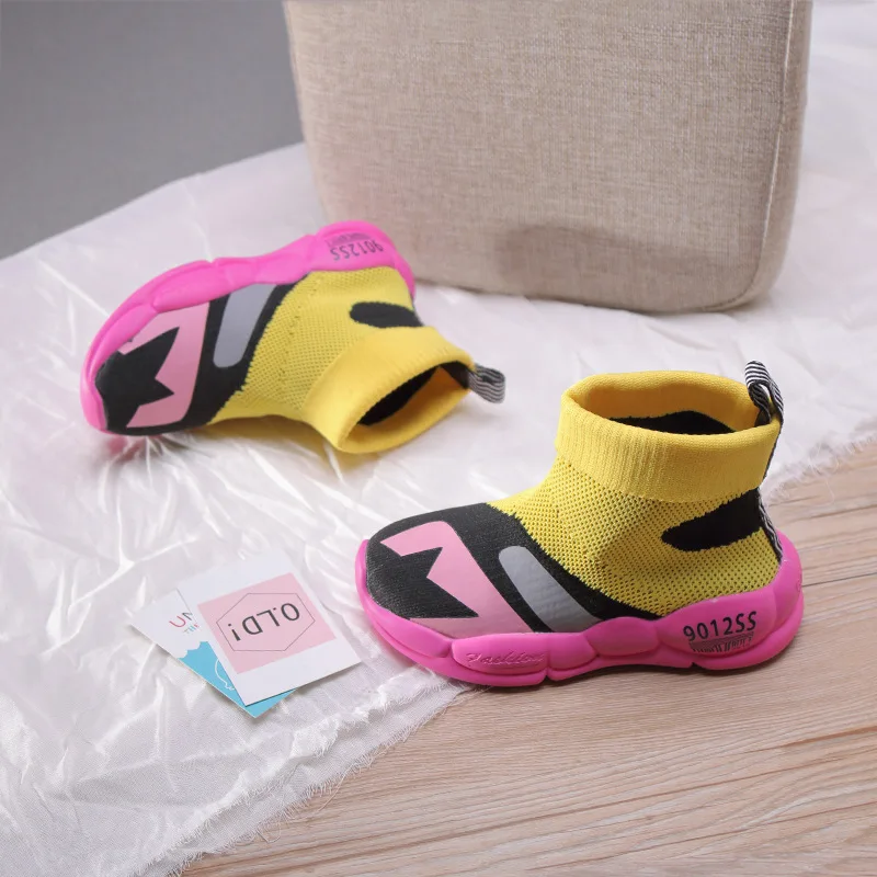 2021 Girls Boys HIgh Top Mesh Soft Sock Sneakers Baby/Toddler/Little/Big Kid Knit Fashion Casual Trainers Children Brand Shoes | Детская