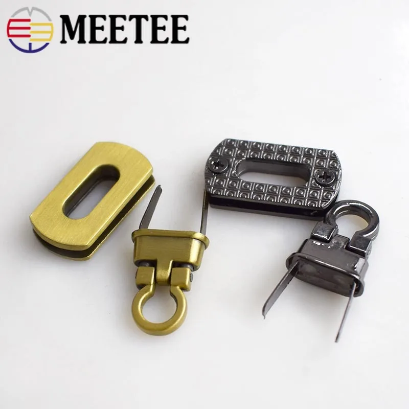 Meetee 25x17mm Handbag Bag Locks Buckle Fashion Twist Turn Lock Snaps For DIY Replacement Bags Purse Clasp Closure KY809 | Дом и сад