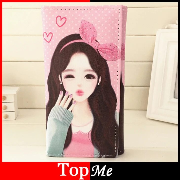 Для женщин Женские Кошельки Бренд узор милые Куклы Обувь для девочек портмоне