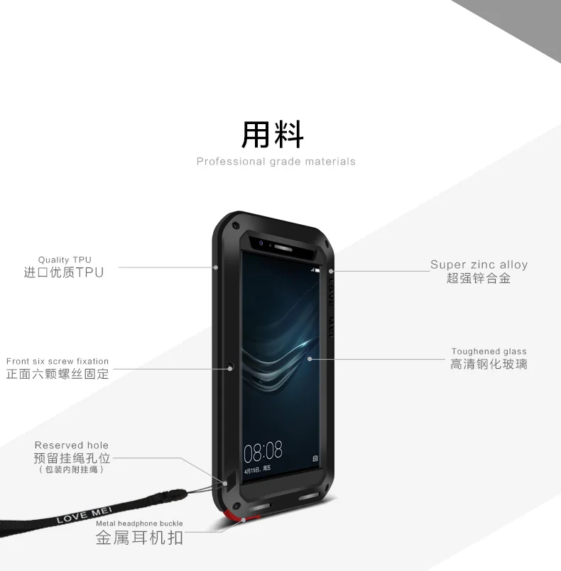 LOVE MEI для HUAWEI P20 Pro Коврики 10 Pro 9 P9 P10 плюс мощный ударопрочный водостойкий металлический чехол для телефона чехол Стекло