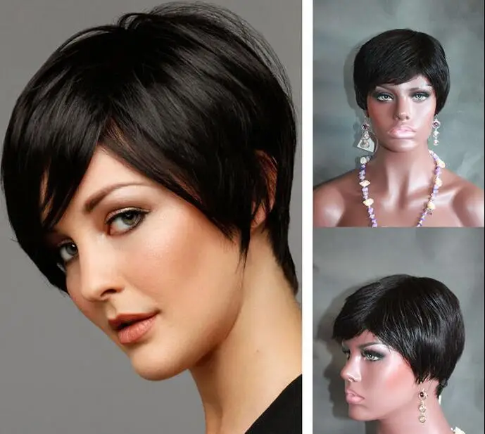 Горячее Надувательство!!! простой Короткие женщин 100% Волос Парики Популярные