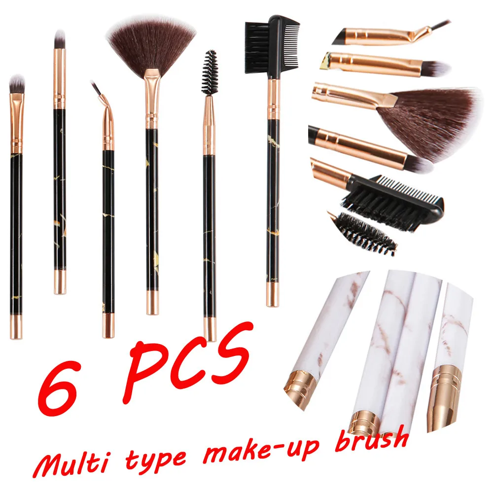 6 шт. мраморная Кисть для макияжа глаз кисть ресниц косметический инструмент pincel