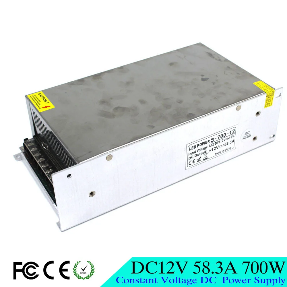 Одиночный выход импульсный источник питания DC12 58.3A 700 Вт Трансформатор 110 В 220 AC DC 12