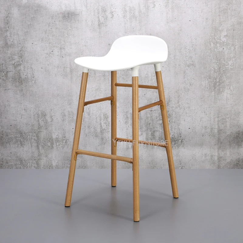 Современный модный дизайн твердый деревянный пластиковый барный стул