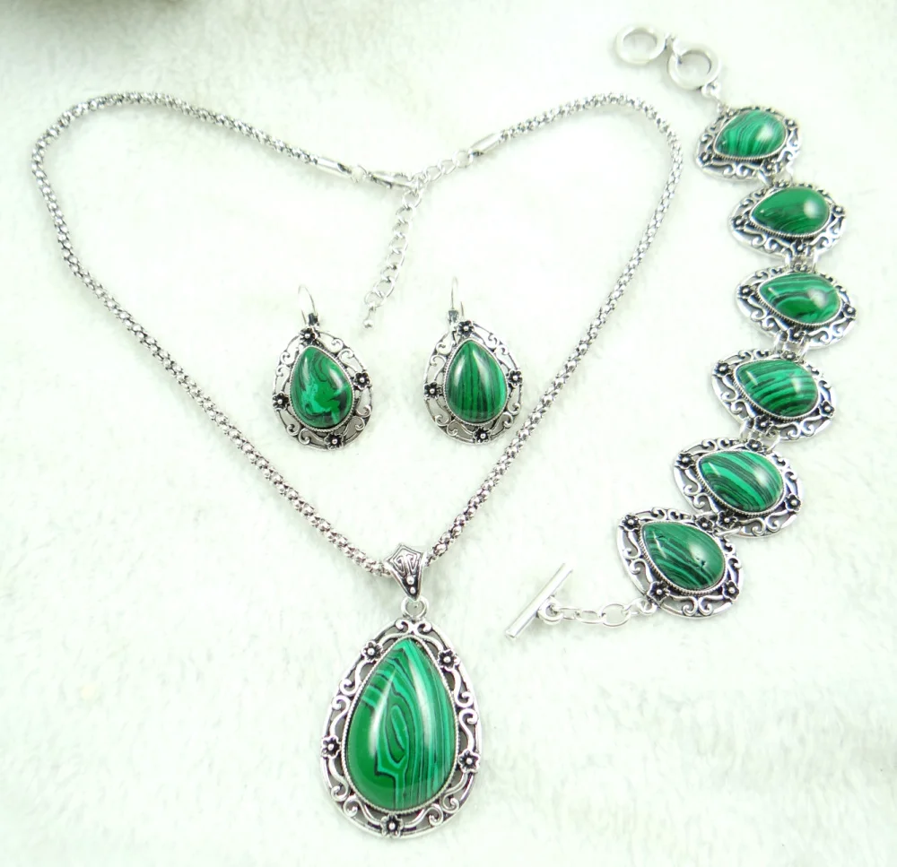 Модные популярные красивые ювелирные изделия ручной работы из малахата ожерелье