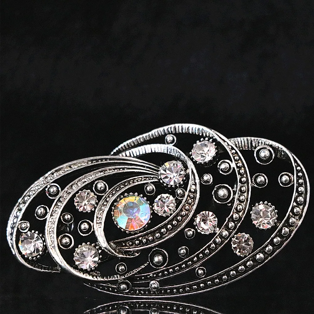 Новинка Специальная большая брошь стразы кристалл серебряный цвет женские