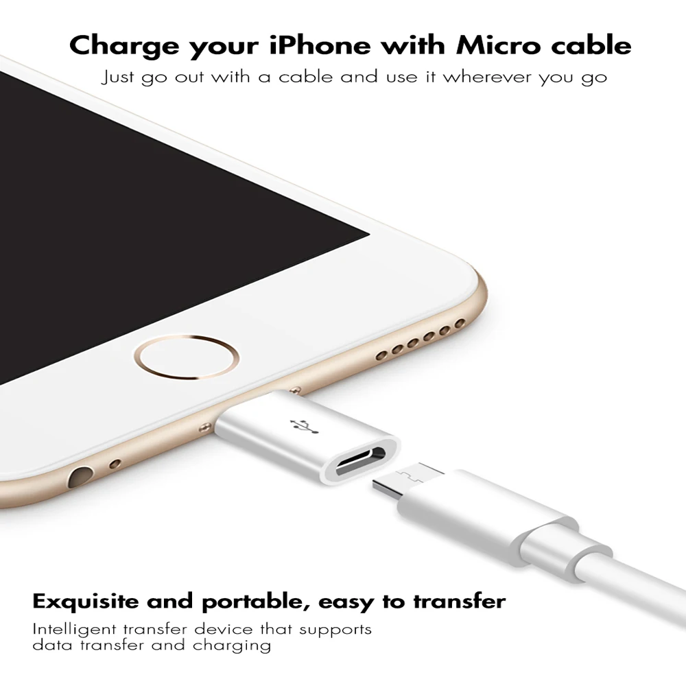 Micro USB для освещения OTG адаптер iphone 5 6 7 8 Plus X XS MAX XR iPad портативный конвертер быстрой