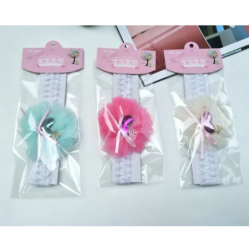 1 шт. милые детские аксессуары для волос повязка на голову с бантом и кружевным