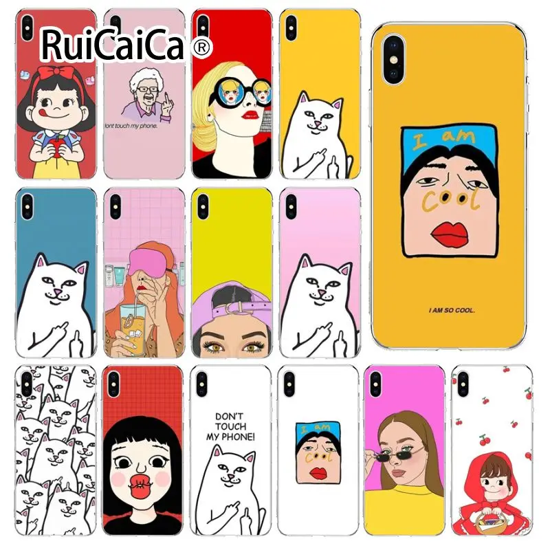 Ruicaica милый мультяшный буквенный олень смайлик Прозрачный чехол для телефона iPhone